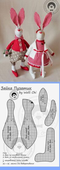 wykrój na królika tildę-za darmo-2